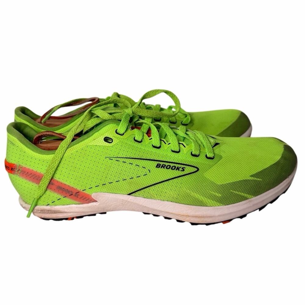 Brooks Draft XC Cross Country Running Shoes Green Gecko Unisex Spikes M 9.5 W 11